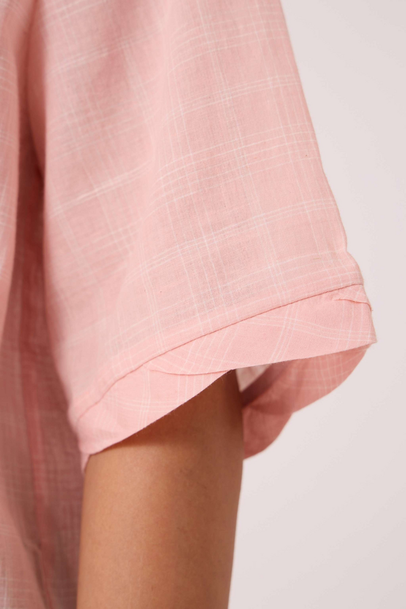 Laurie Pink Handwoven Top cotton by The Summer House in blue color for women in Singapore