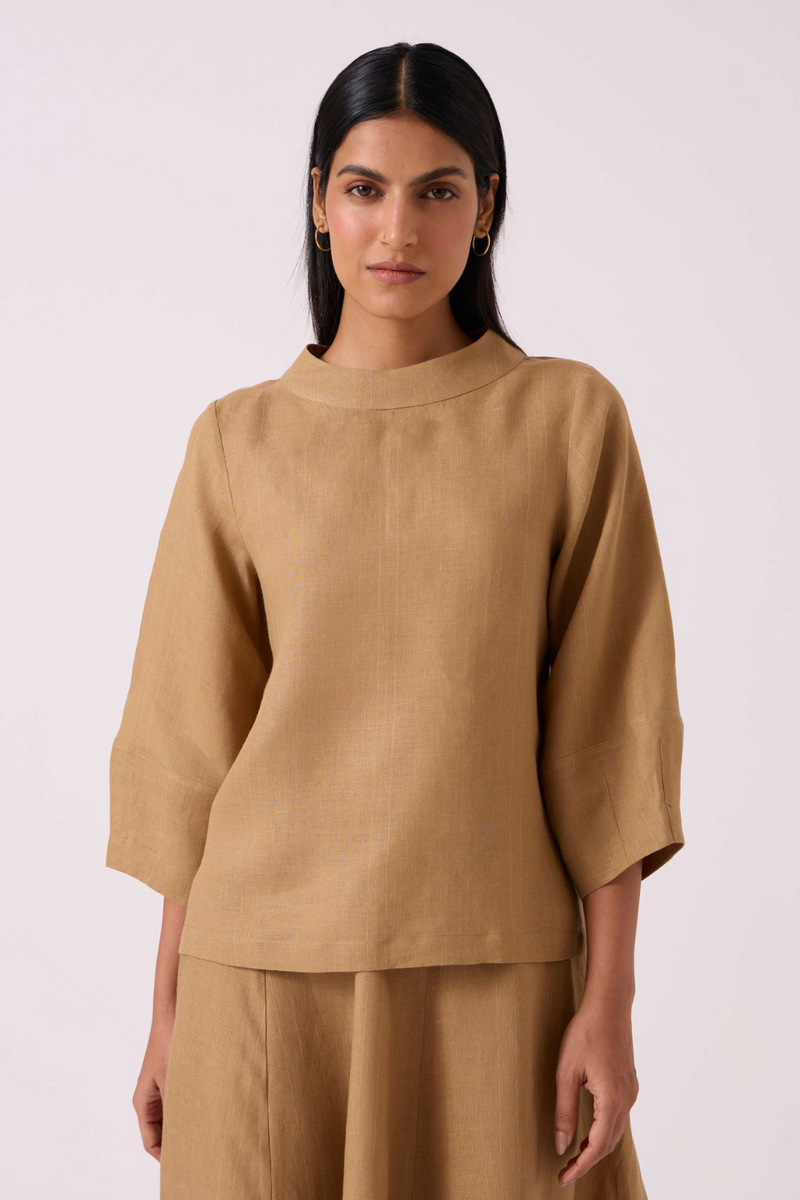 Bertie Tan Linen Top linen by The Summer House for women in Singapore
