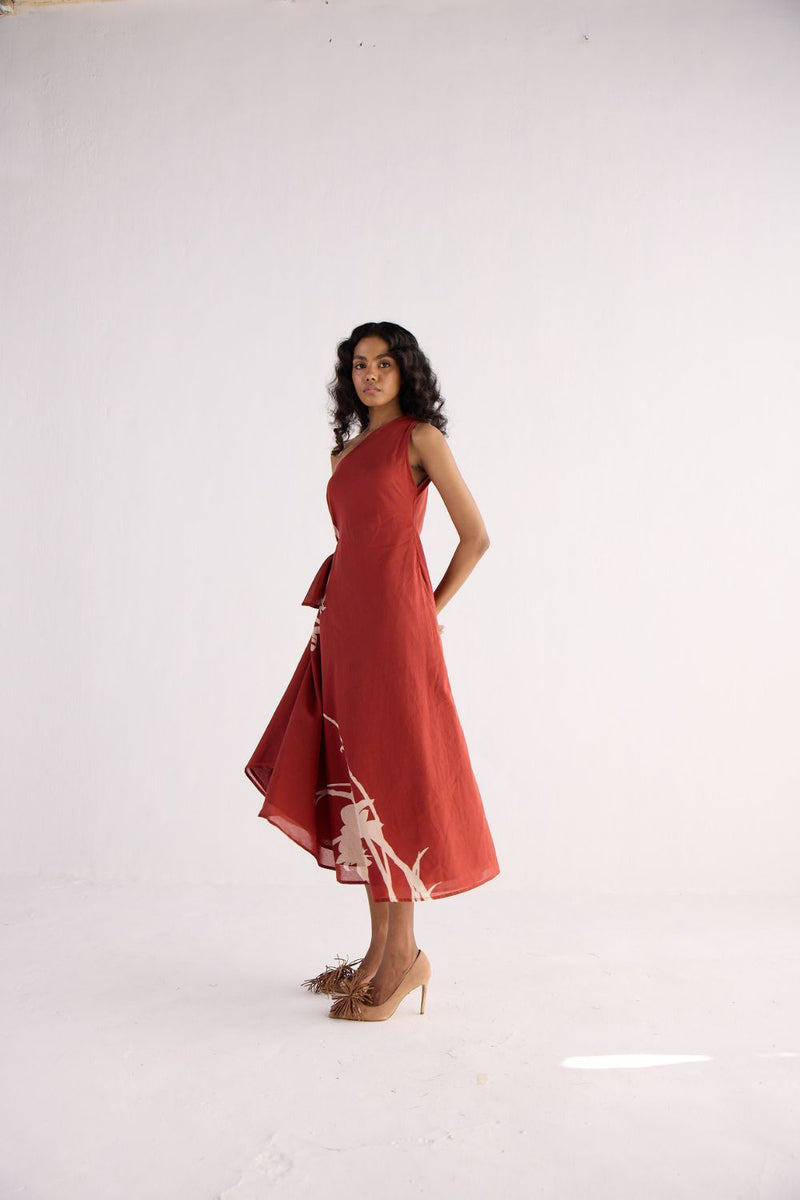 DESERT ROSE DRESS cotton by Khara Kapas in red for women in Singapore