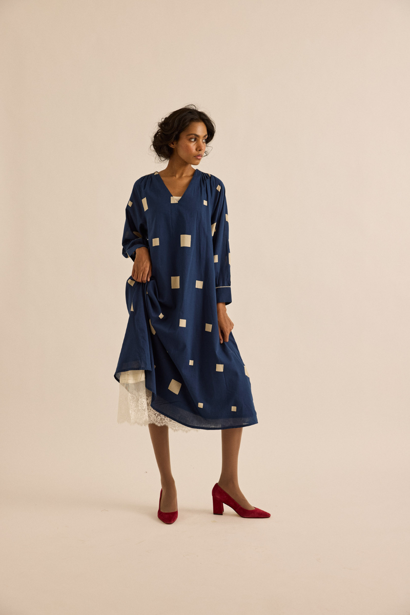Azul Dress mul dress by Khara Kapas in dark blue for women in Singapore