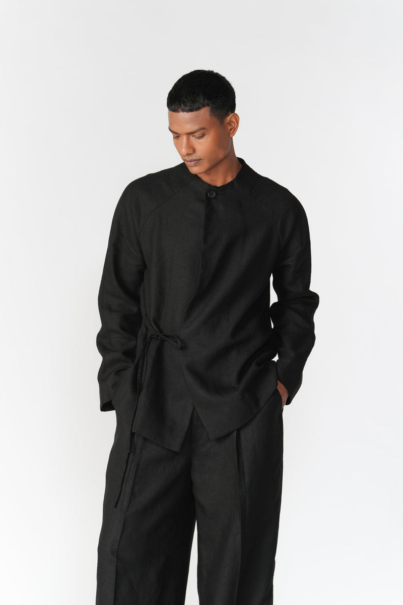 Tattva Set co-ord set by Turn Black in black for men in Singapore
