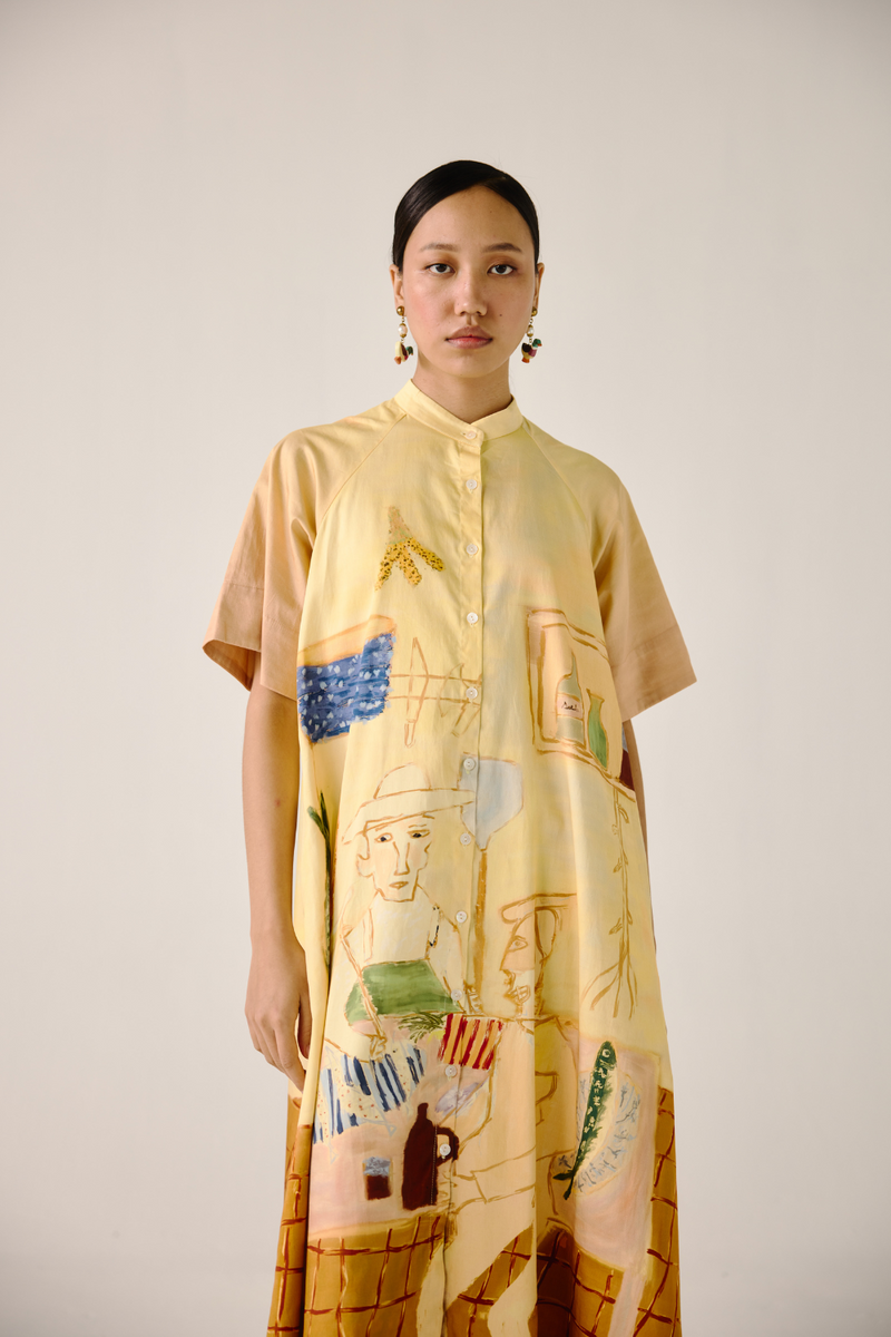 A-Line Long Dress - Fisherman cotton by CORD for women in Singapore