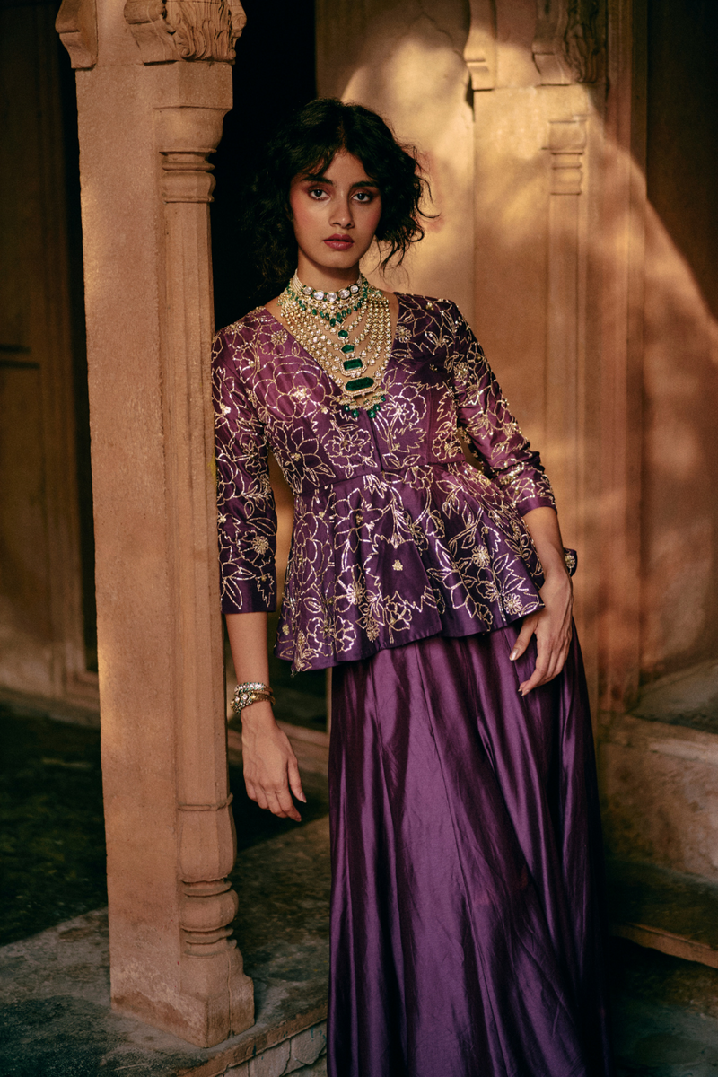 PH-2487 
Peplum 
Plazzoo Set by Paulmi & Harsh for women in Singapore