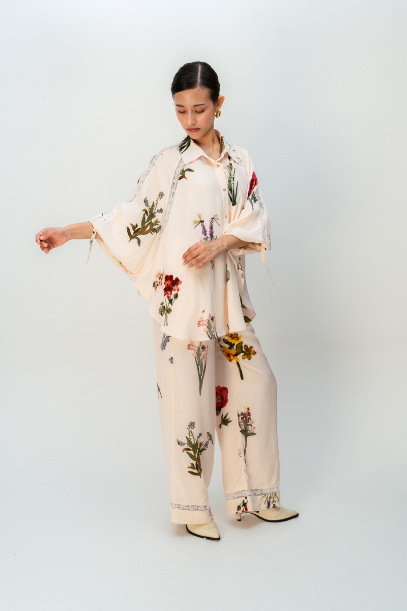 GENTLE GRACE CO-ORD SET crepe co-ord set by Ode to Odd in blush pink for women in Singapore
