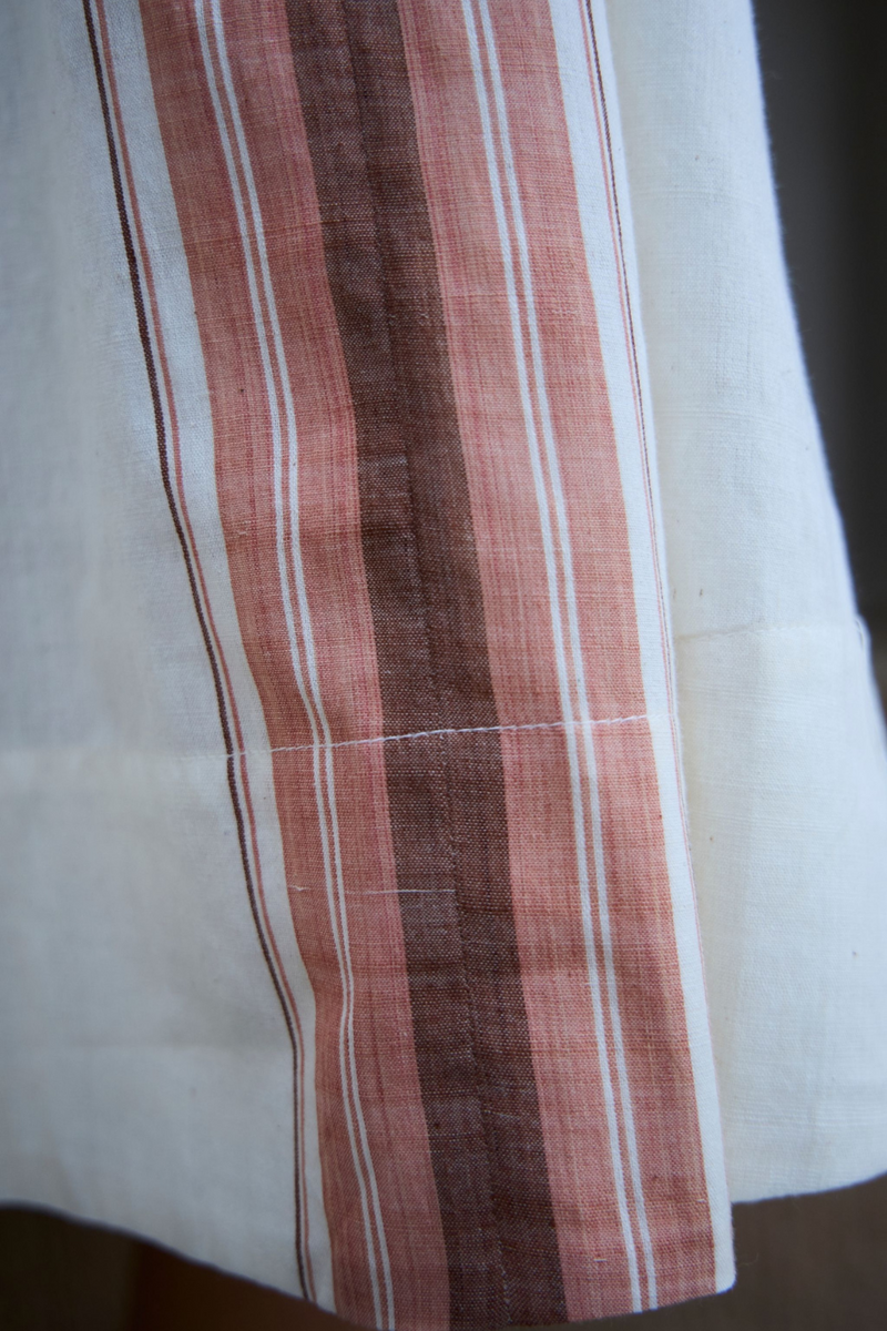 Bulan Handwoven Striped Midi Dress cotton by The Summer House in white color for women in Singapore