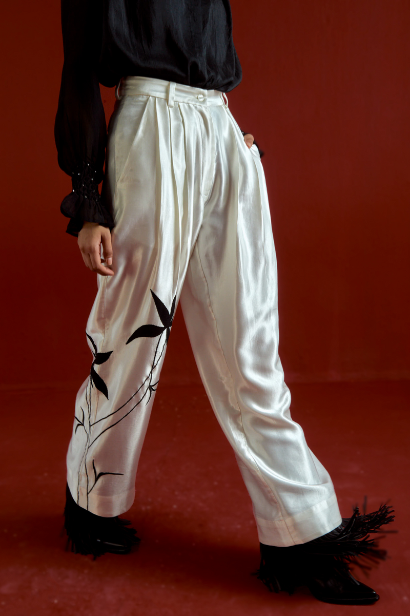 SMOCKING DETAIL SHIRT CO-ORD-BLACK organza by THREE in black color for women in Singapore