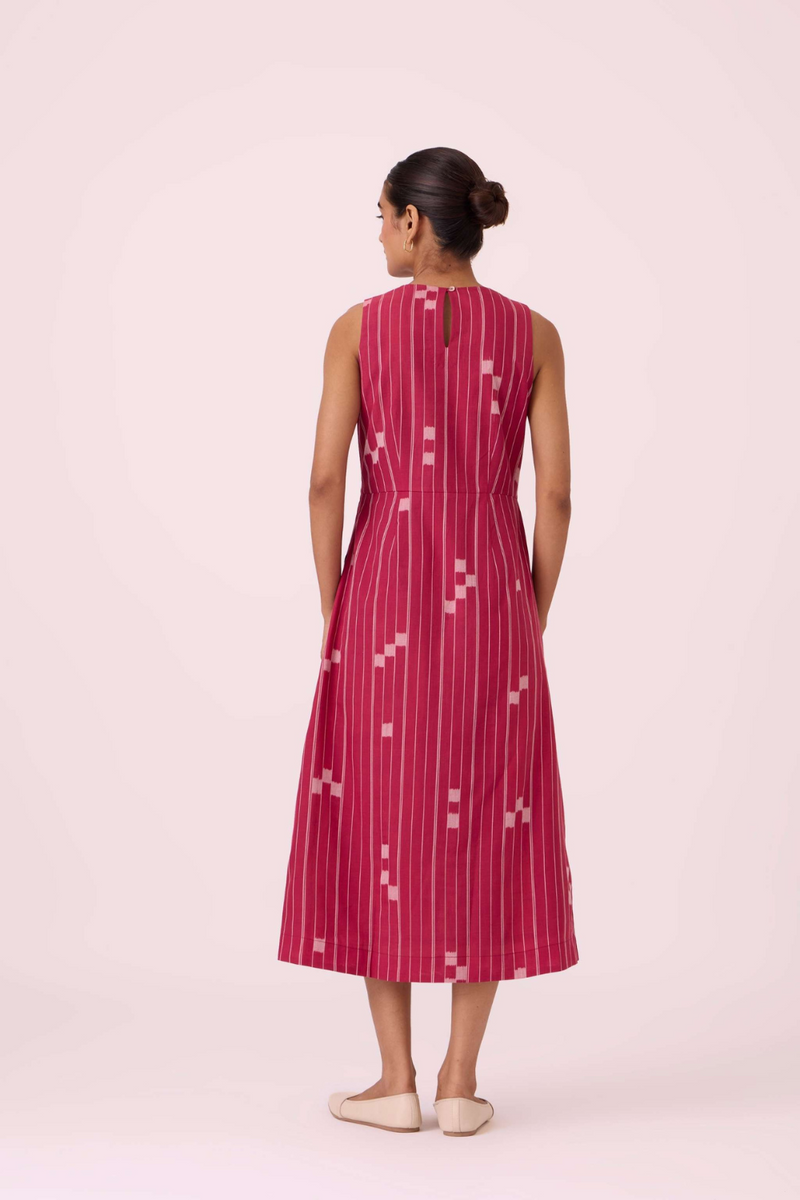 Katerina Rhubarb Ikat Dress cotton by The Summer House for women in Singapore