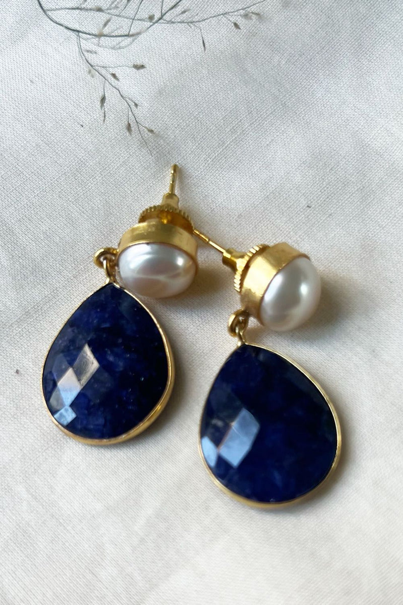 LAPIS EARRING by Khara Kapas Jewellery for women in Singapore