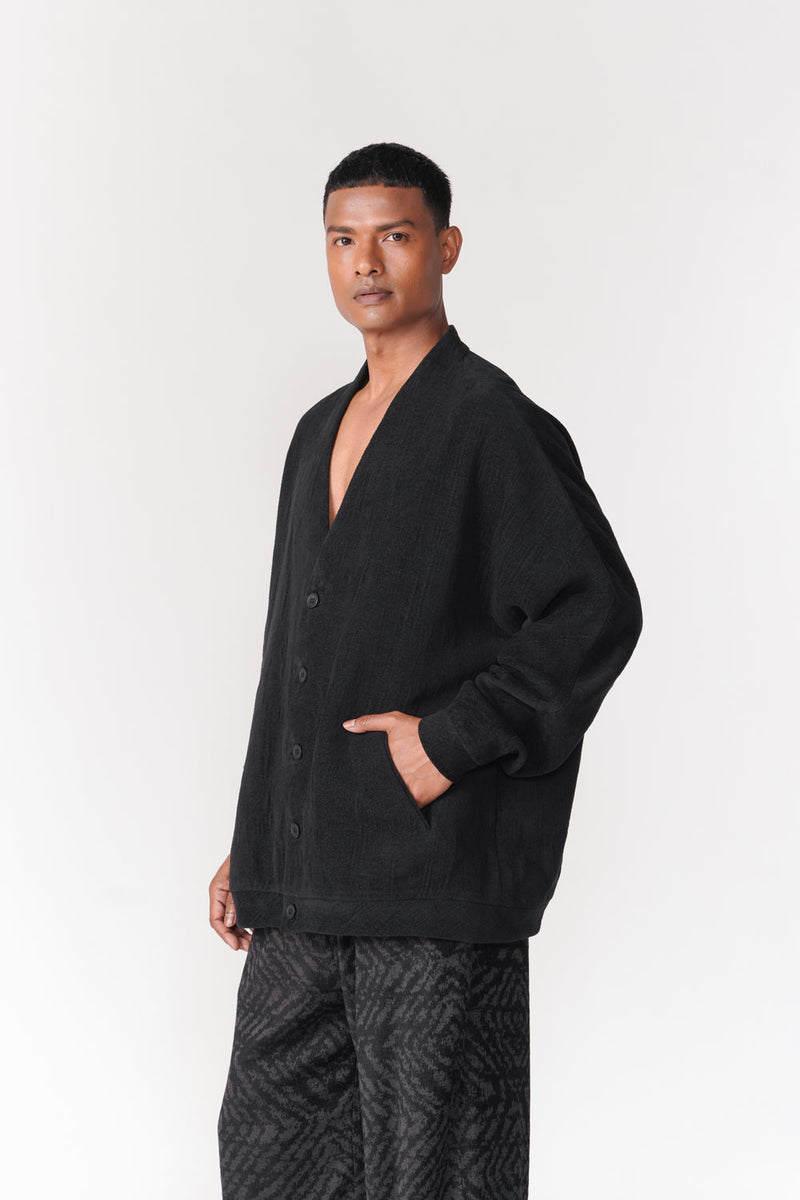 Oru Cardigan jacket/overlay by Turn Black in black for women in Singapore