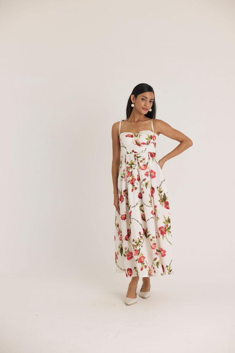 ROSITA BRALETTE DRESS satin by Yam in white color for women in Singapore