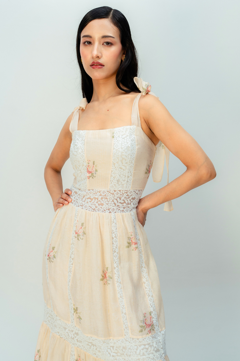 CREAME SUNSET DRESS mul dress by Ode to Odd in blush pink for women in Singapore