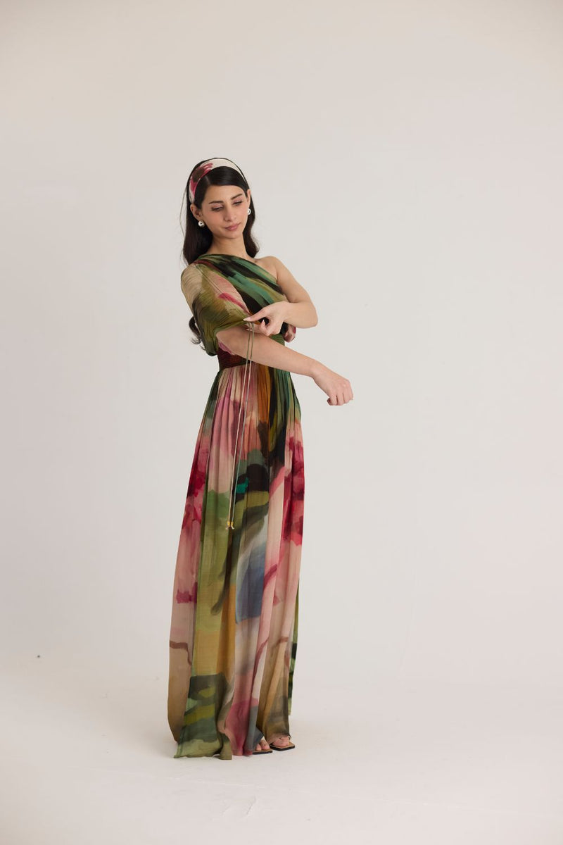 TILLY ONE SHOULDER DRESS mul by Yam in multi color for women in Singapore