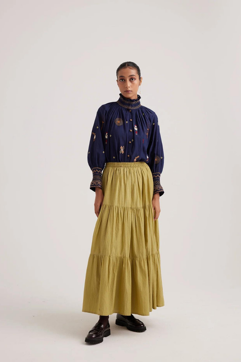 Farmer Top-Folk Ink cotton by CORD for women in Singapore