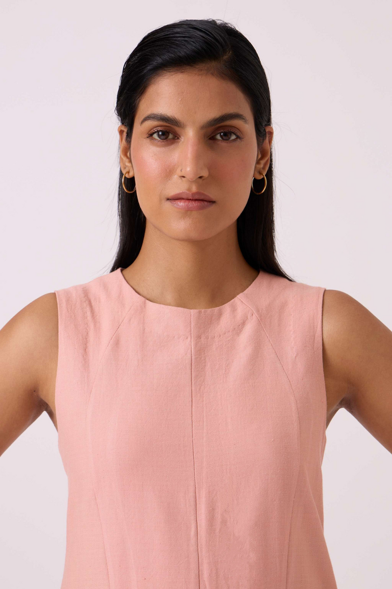 Vronsky Pink Handwoven Jumpsuit cotton by The Summer House in blue color for women in Singapore