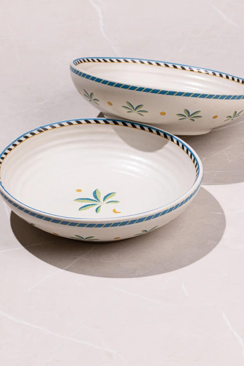 Mirissa Shallow Bowls - set of 2 linen by Gado Living for in Singapore