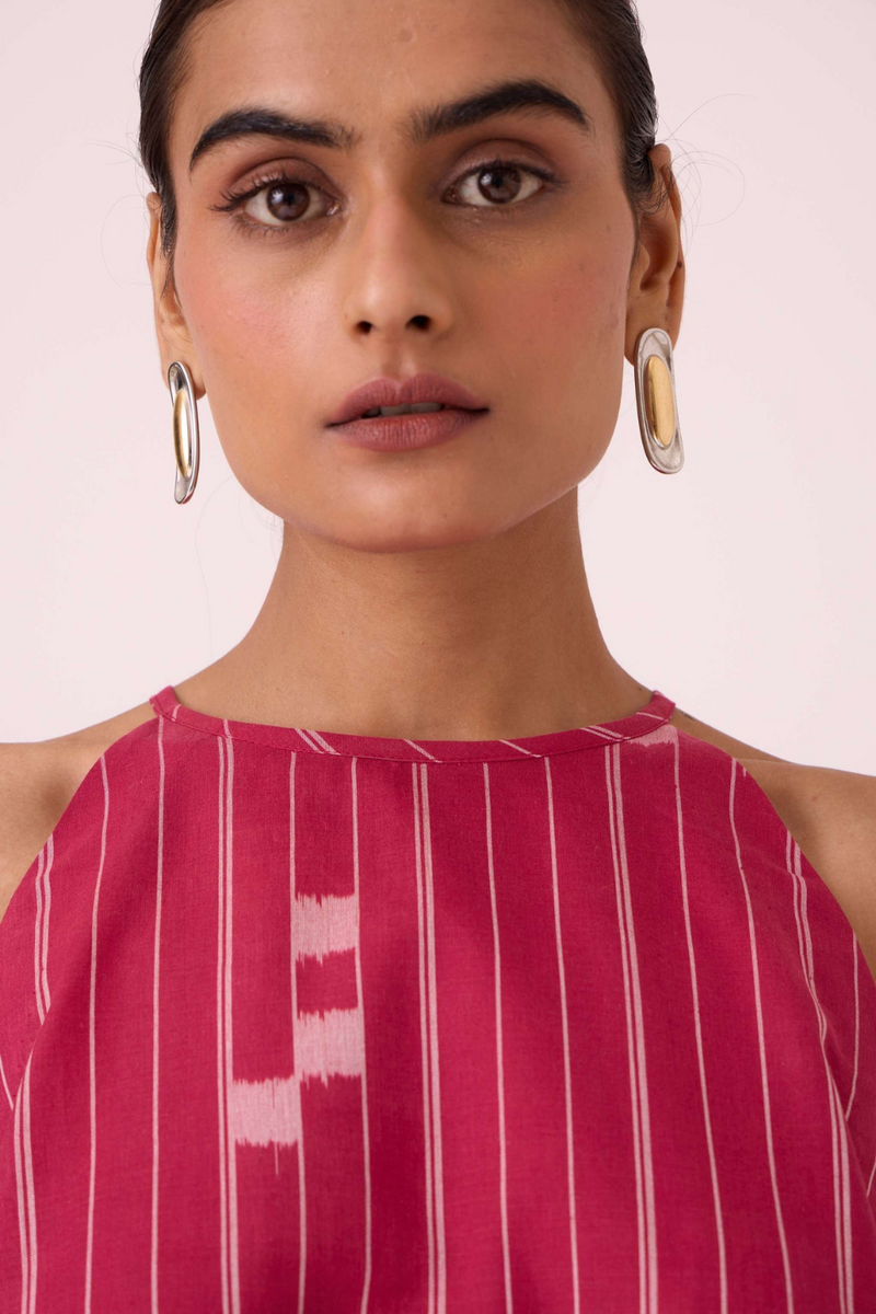 Maarah Rhubarb Ikat Top cotton by The Summer House for women in Singapore