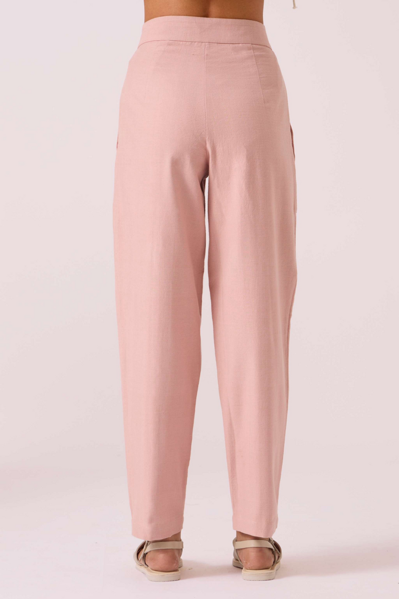 Victory Pink Handwoven Pants cotton by The Summer House in pink color for women in Singapore