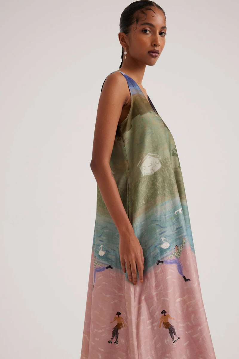 Ravine Dress-Skater satin by CORD for women in Singapore