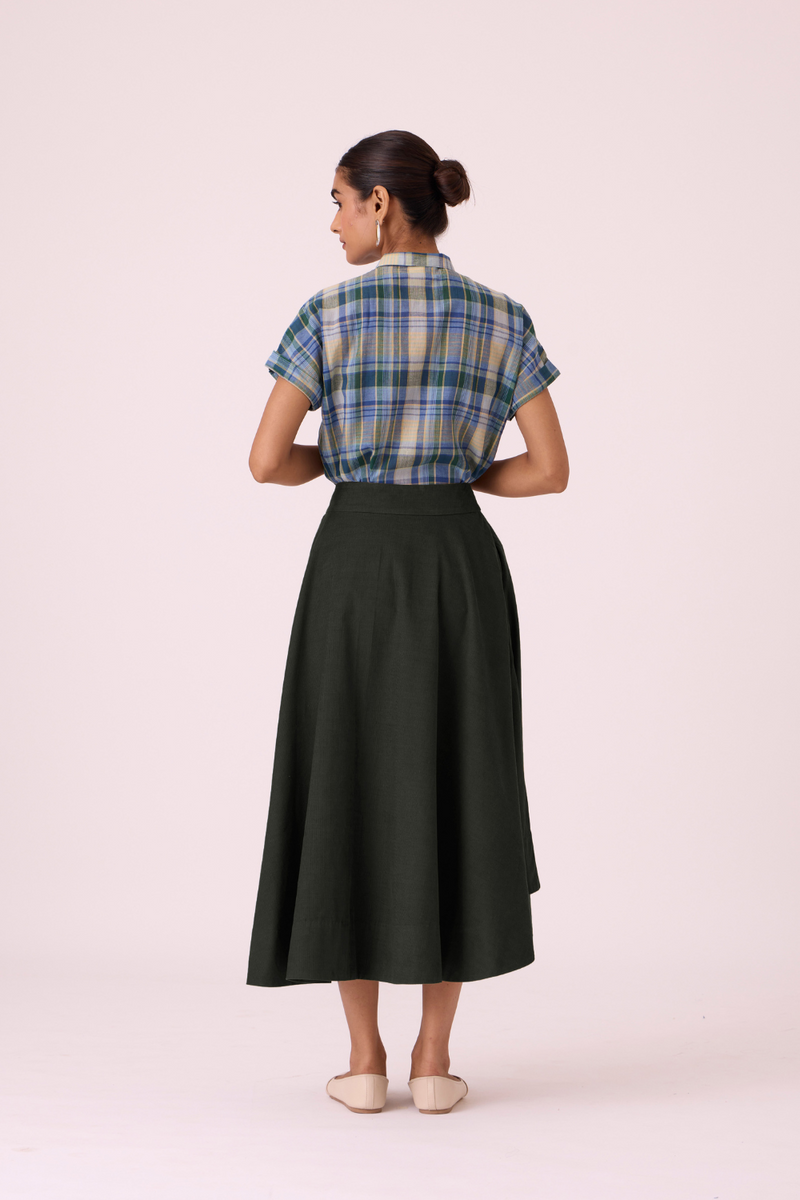 Boga Green Corduroy Skirt corduroy by The Summer House in olive color for women in Singapore