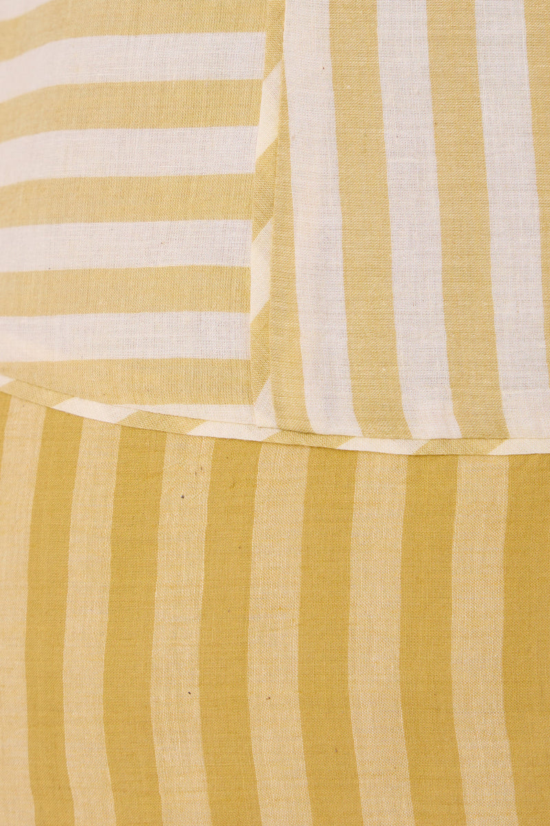 Asahi Yellow Striped Handwoven Tent top handwoven cotton top/shirt by The Summer House in yellow for women in Singapore
