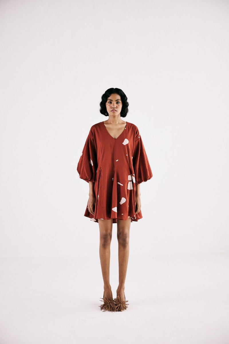 RUSTIC GLORY DRESS cotton by Khara Kapas in red for women in Singapore