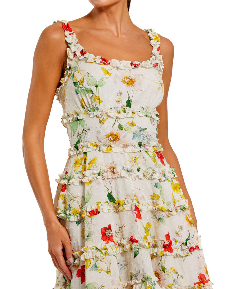 8257-Ruffle Floral Sweetheart Neck Mini Dress by Mac Duggal for women in Singapore