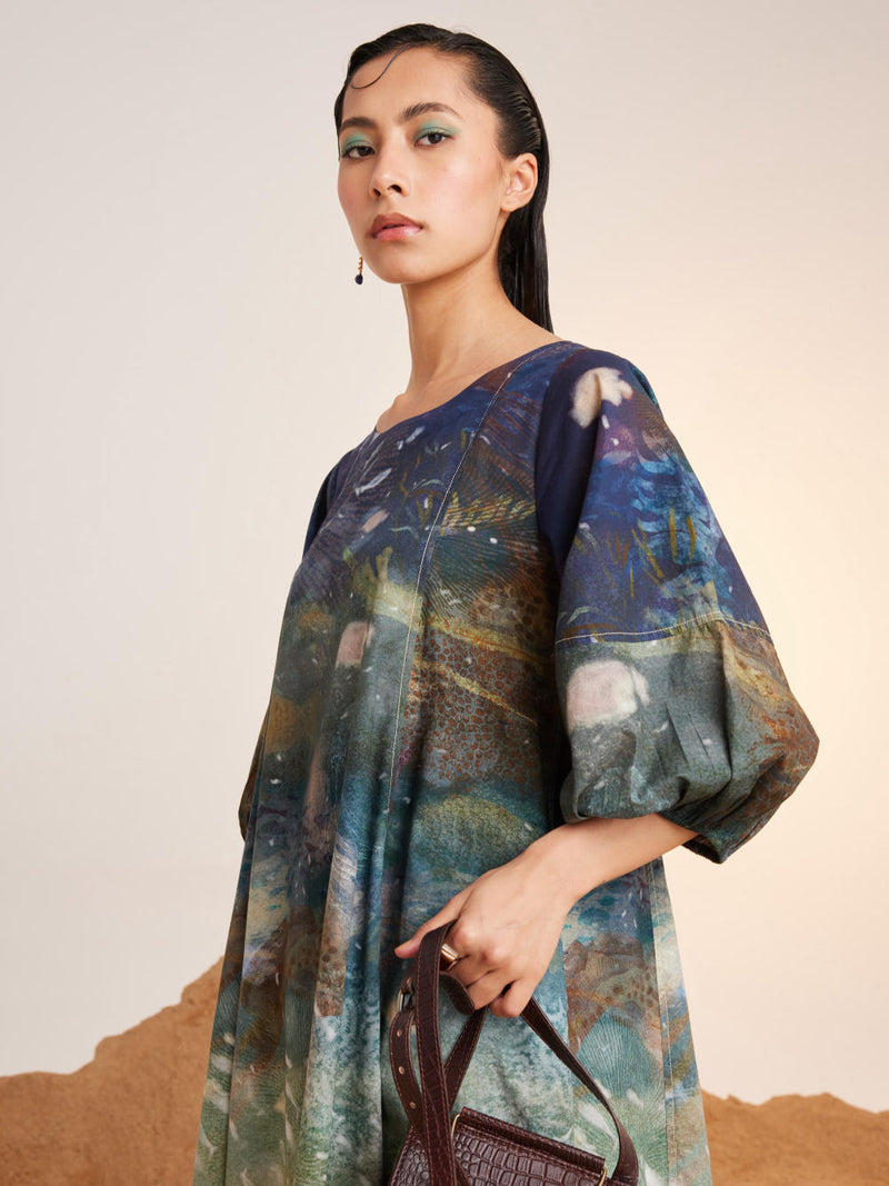Umbrella Dress-Underwater cotton Dress by CORD for women in Singapore