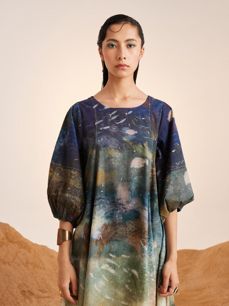 Umbrella Dress-Underwater cotton Dress by CORD for women in Singapore
