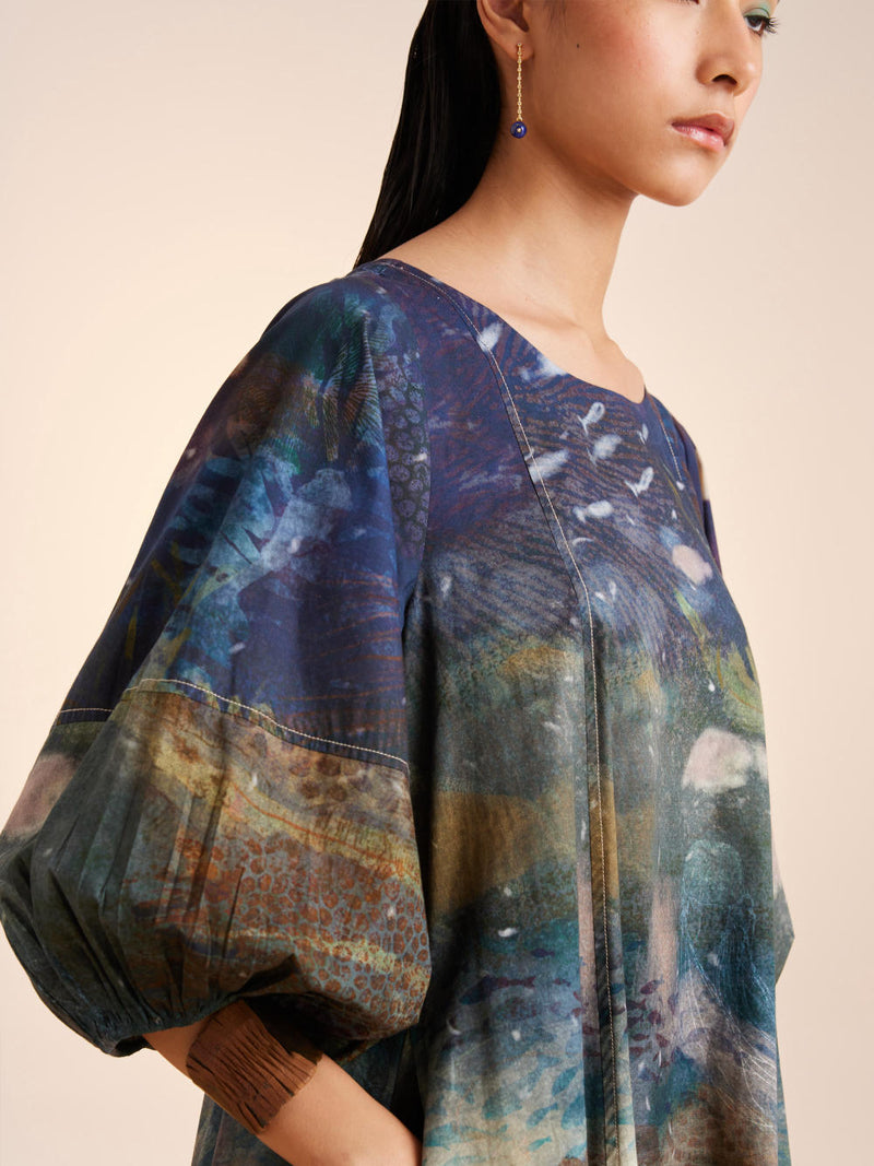 Umbrella Dress-Underwater cotton Dress by CORD for women in Singapore