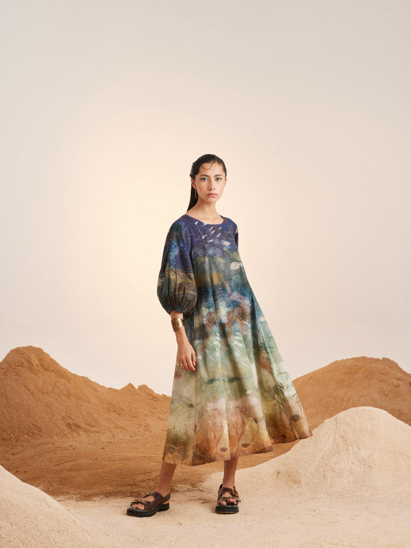 Umbrella Dress-Underwater cotton Dress by CORD for women in Singapore