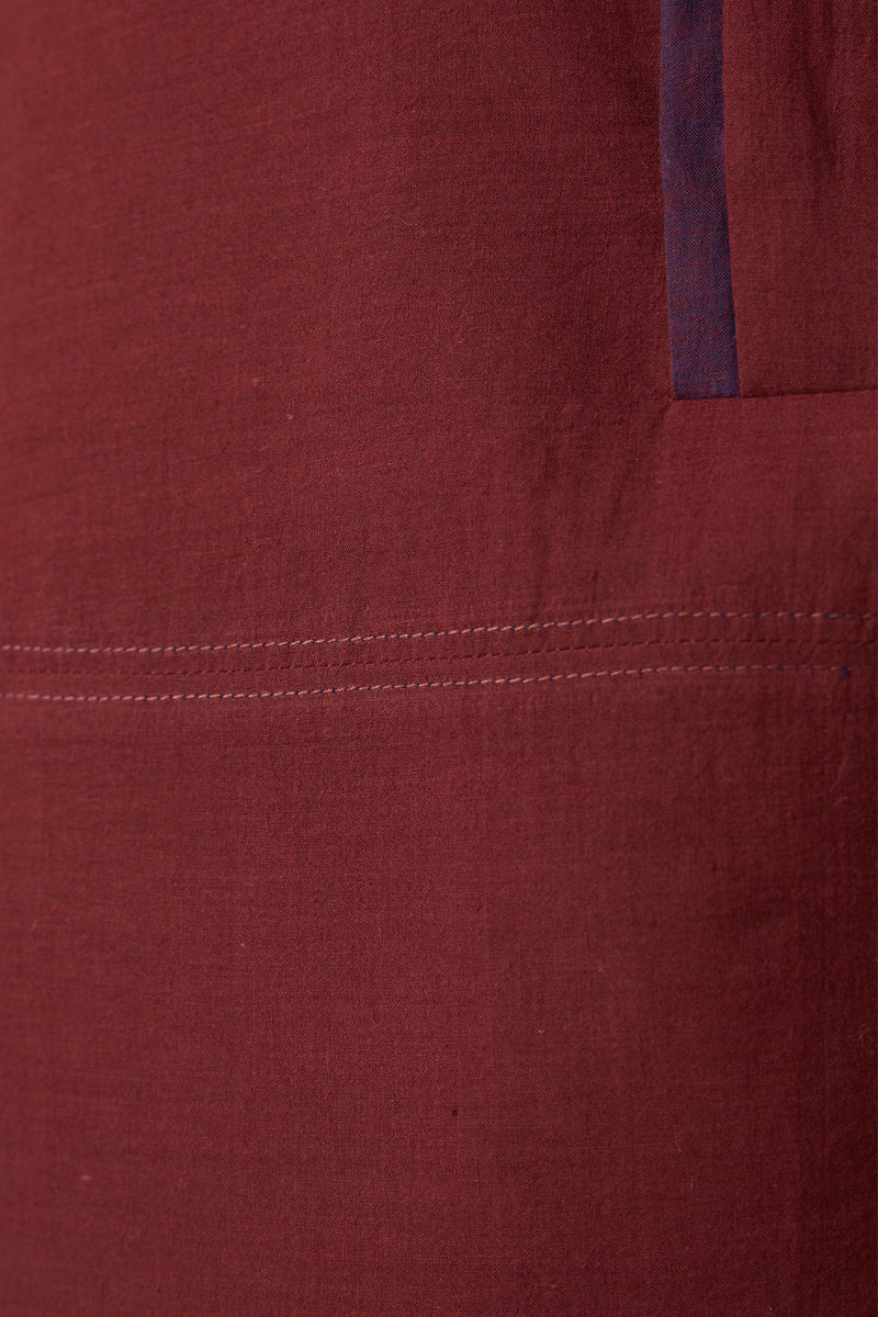 Hane Brown Colourblocked HandwovenTunic handwoven cotton tunics/kaftan by The Summer House in brown for women in Singapore