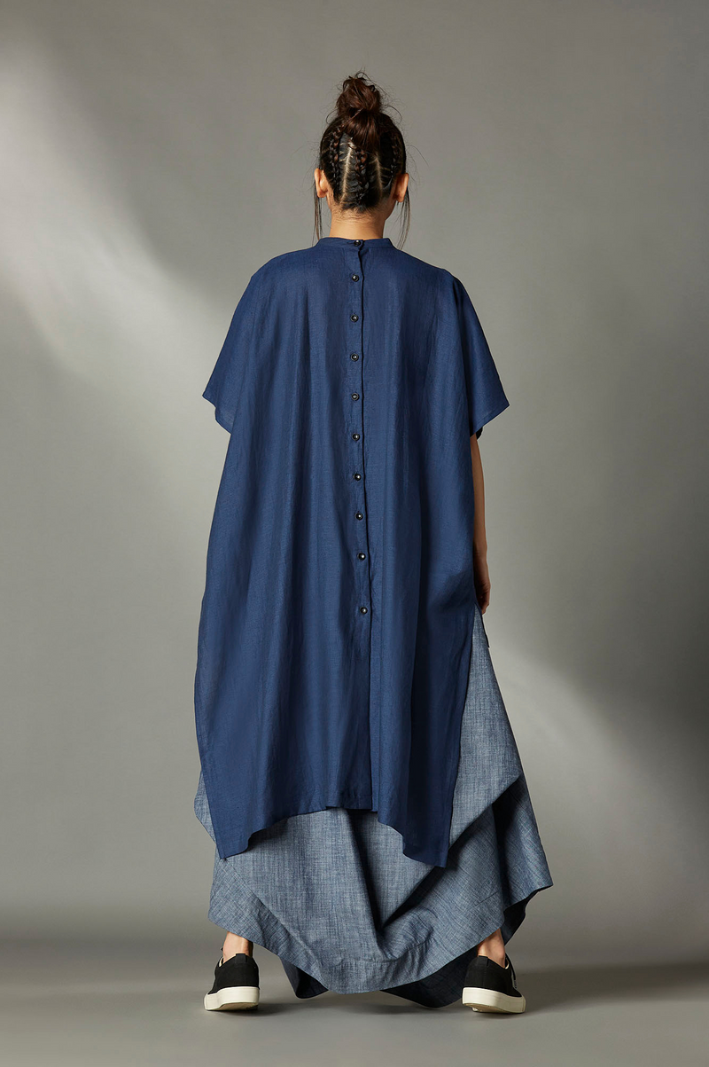 Casey Shirt linen by Chola in blue color for women in Singapore