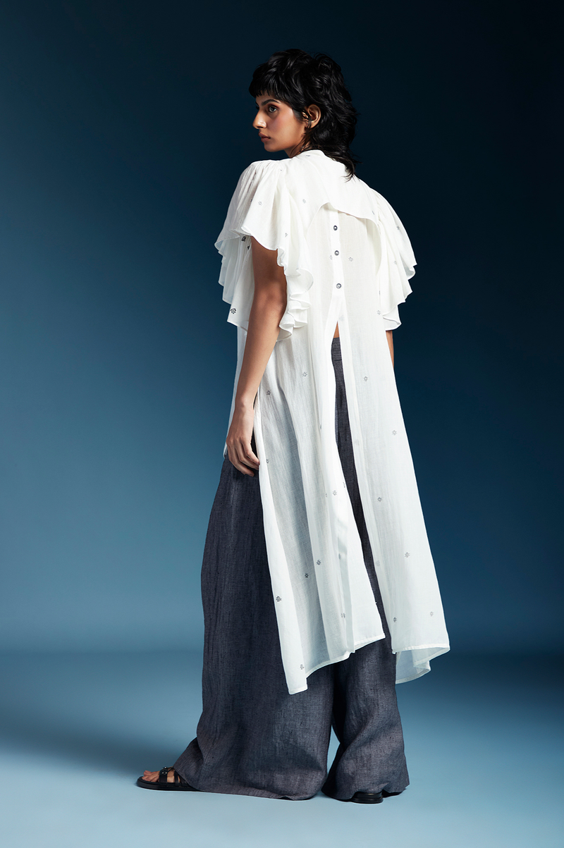Aliza Shirt-White cotton by Chola in white color for women in Singapore