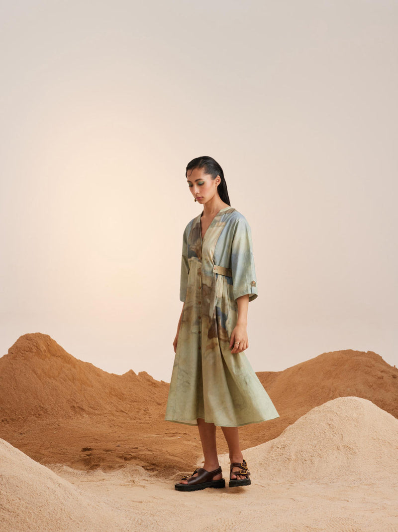 Button Down Dress-Alpine cotton Dress by CORD for women in Singapore