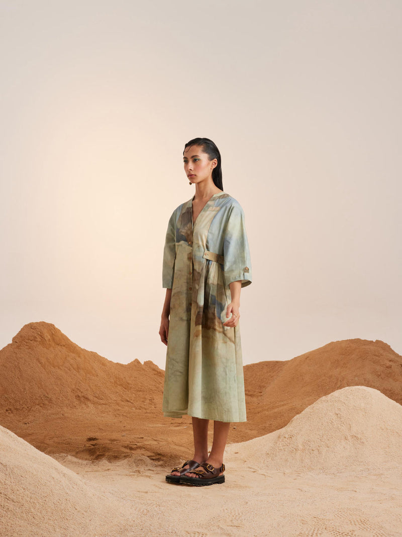 Button Down Dress-Alpine cotton Dress by CORD for women in Singapore