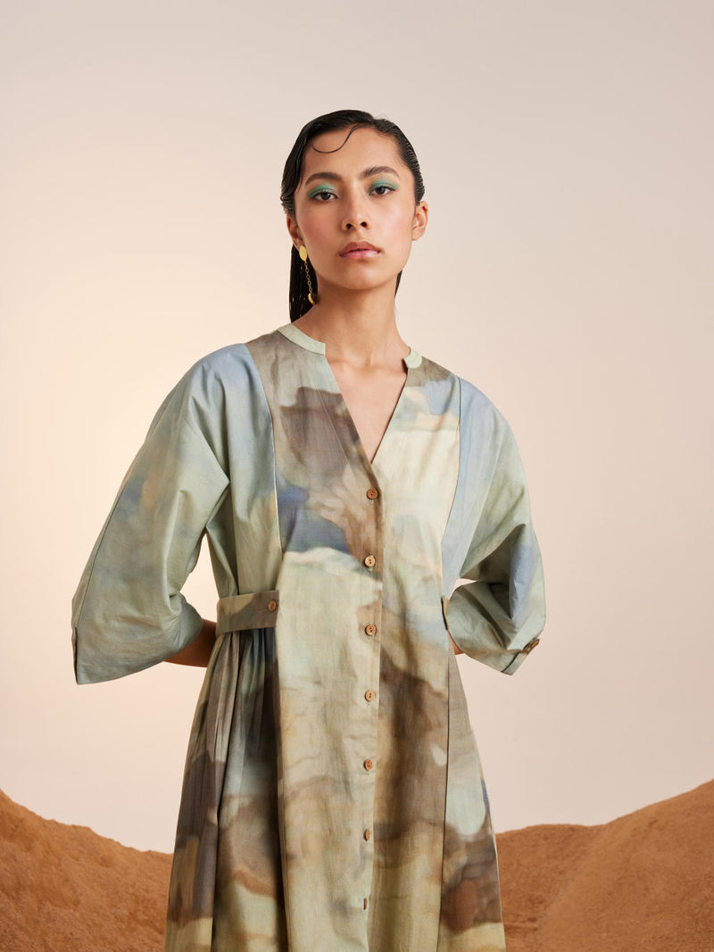 Button Down Dress-Alpine cotton Dress by CORD for women in Singapore