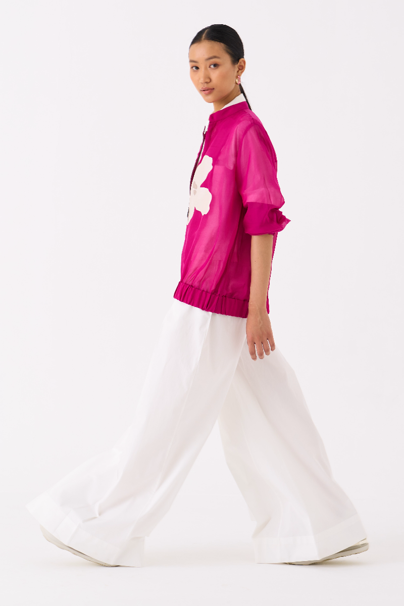 BOXY FIT SHIRT-WHITE poplin by THREE in white color for women in Singapore