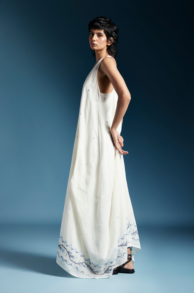 Amor Dress-White cotton by Chola in white color for women in Singapore