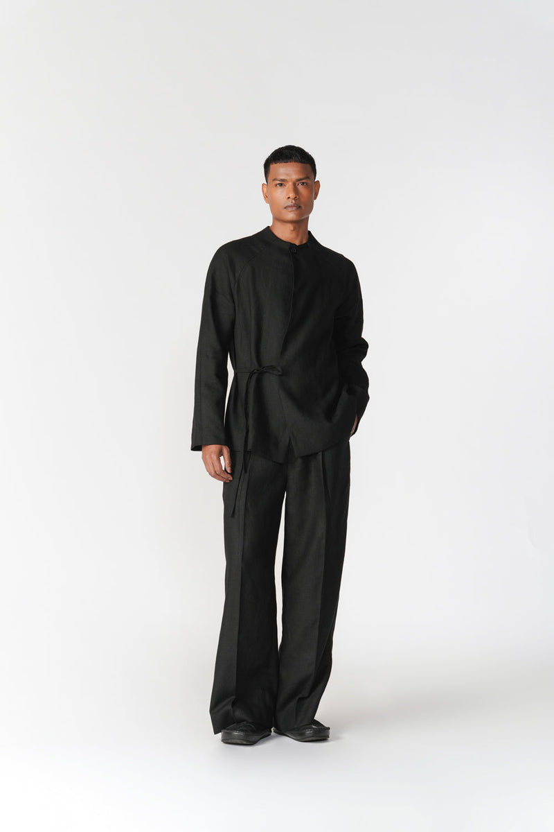 Tattva Set co-ord set by Turn Black in black for men in Singapore