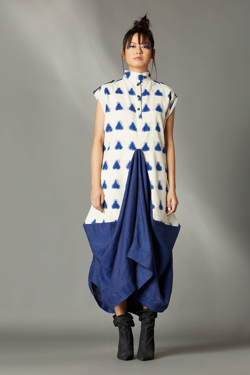 Darcy Dress linen by Chola in navy color for women in Singapore