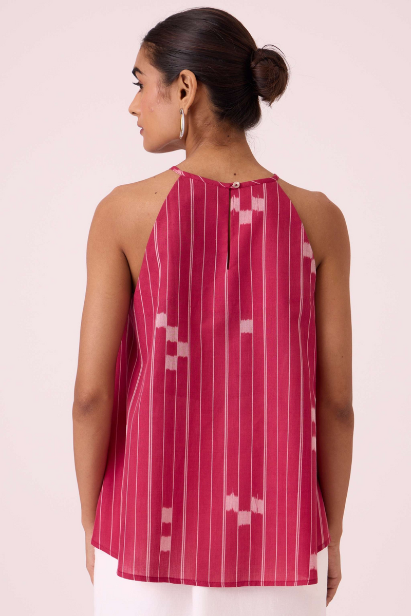 Maarah Rhubarb Ikat Top cotton by The Summer House for women in Singapore
