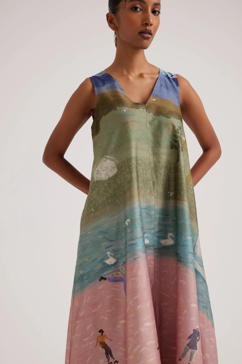 Ravine Dress-Skater satin by CORD for women in Singapore
