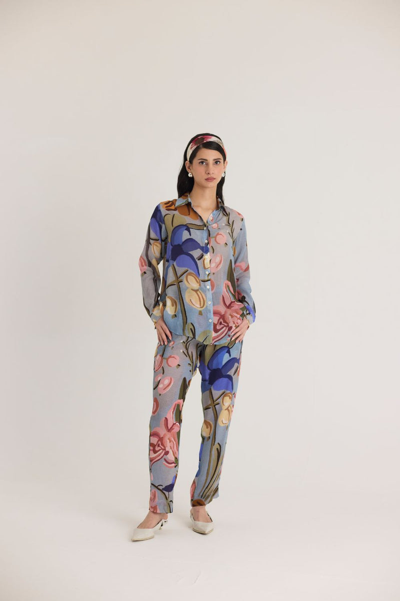 NICO CO-ORD SET by Yam in blue color for women in Singapore