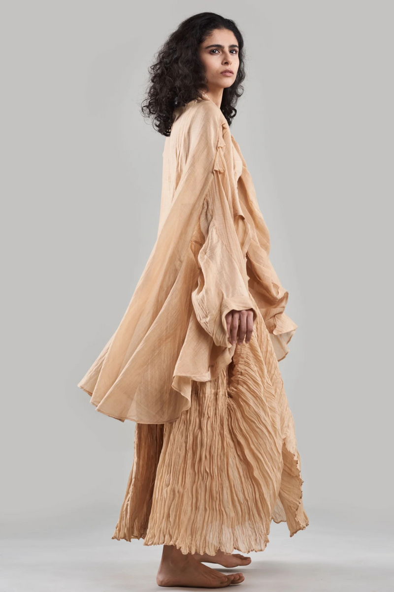 Chahel Versatile Wrinkle Skirt and Jacket silk Buy Chahel Versatile Wrinkle Skirt and Jacket from C&W | Co-Ord Sets for Women by Ituvana in black color for women in Singapore