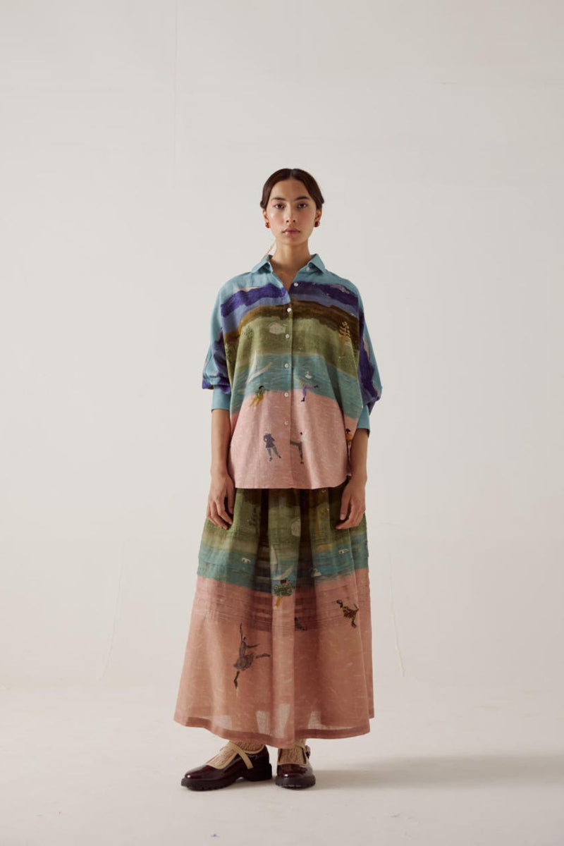 Ruby Set-Skater cotton by CORD in multi for women in Singapore