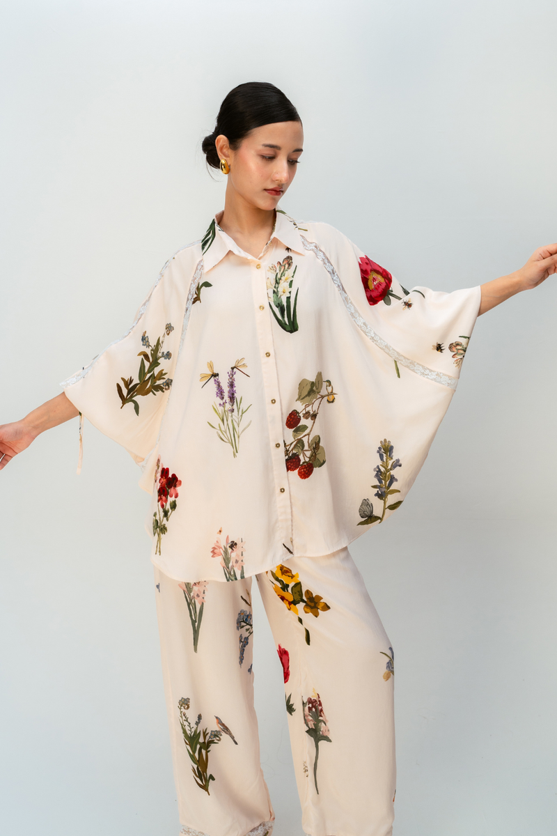 GENTLE GRACE CO-ORD SET crepe co-ord set by Ode to Odd in blush pink for women in Singapore