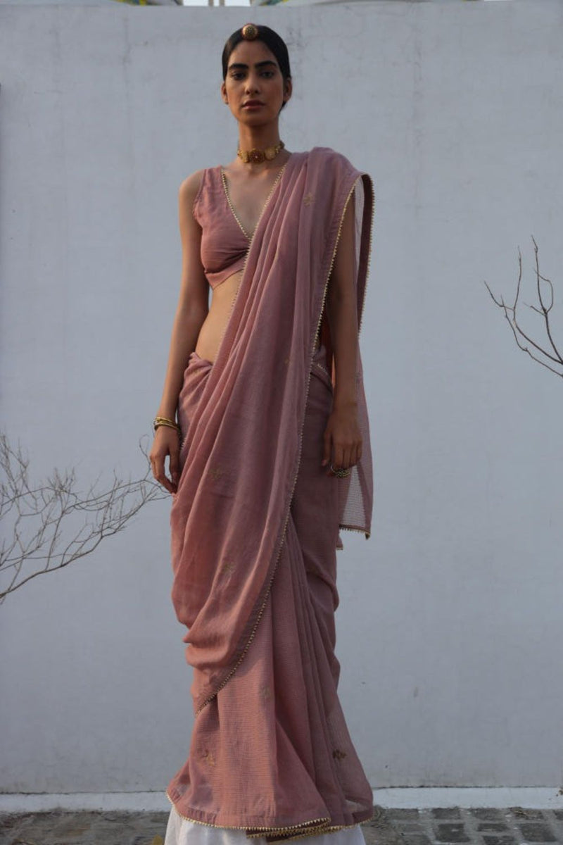 Paasbaan sari Saree by Khara Kapas in pink for women in Singapore