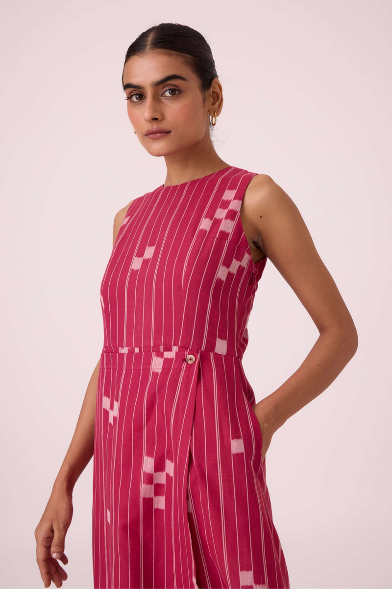 Katerina Rhubarb Ikat Dress cotton by The Summer House for women in Singapore