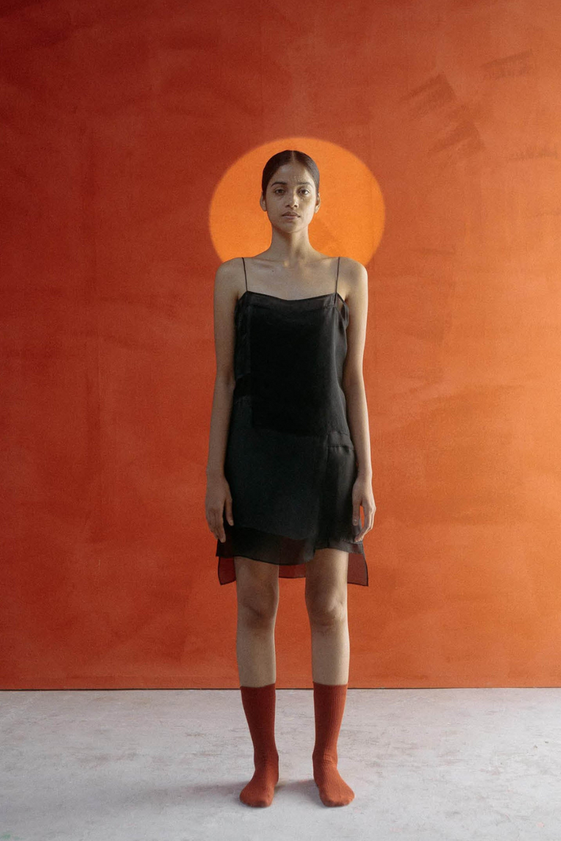 ANURATI ORGANZA DRESS silk Buy ANURATI ORGANZA DRESS from C&W | Dresses for Women by Ituvana in rust color for women in Singapore