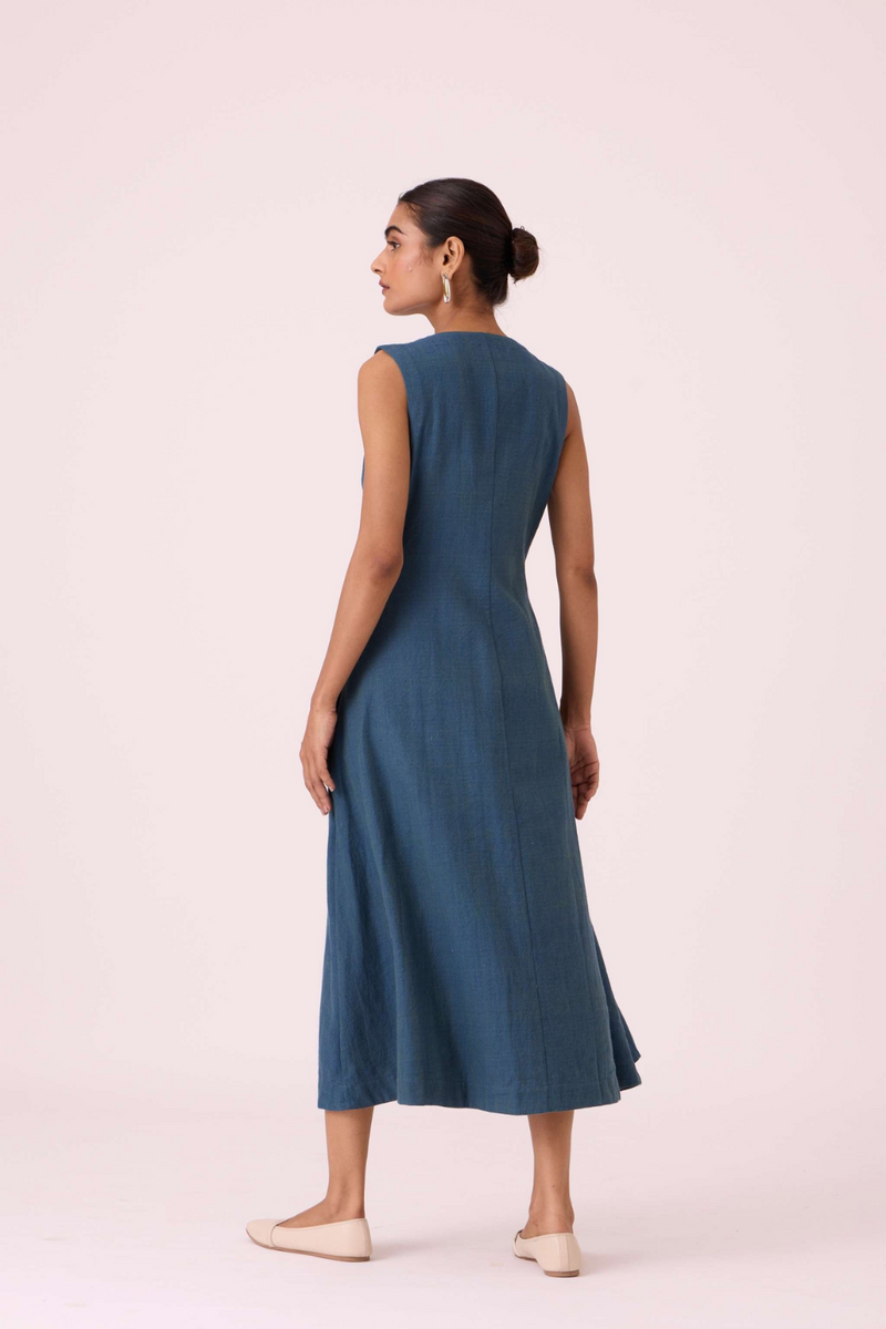 Emy Blue Handwoven Dress cotton by The Summer House in pink color for women in Singapore